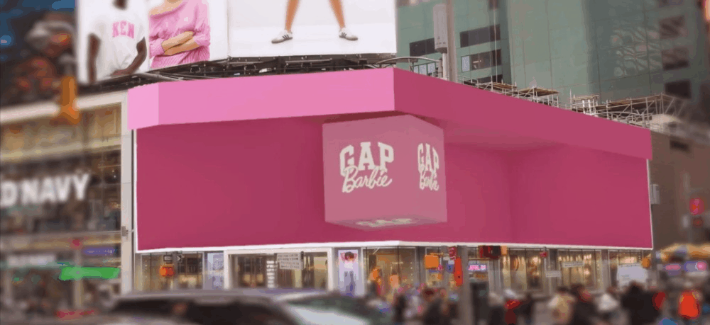 Gap x Mattel Barbie's Times Square Takeover powered by Google's Geospatial Creator