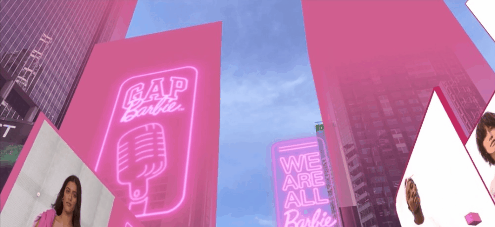 Gap x Mattel Barbie's Times Square Takeover powered by Google's Geospatial Creator