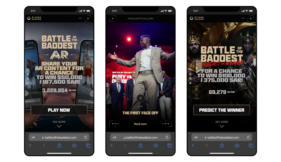 Battle of the Baddest AR Microsite