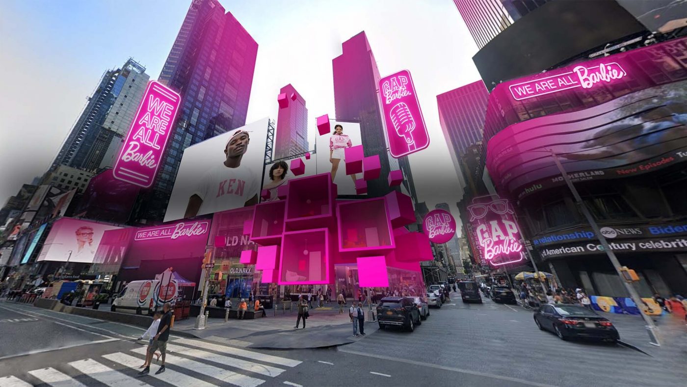 Gap x Mattel Barbie's Times Square Takeover powered by Google's Geospatial Creator